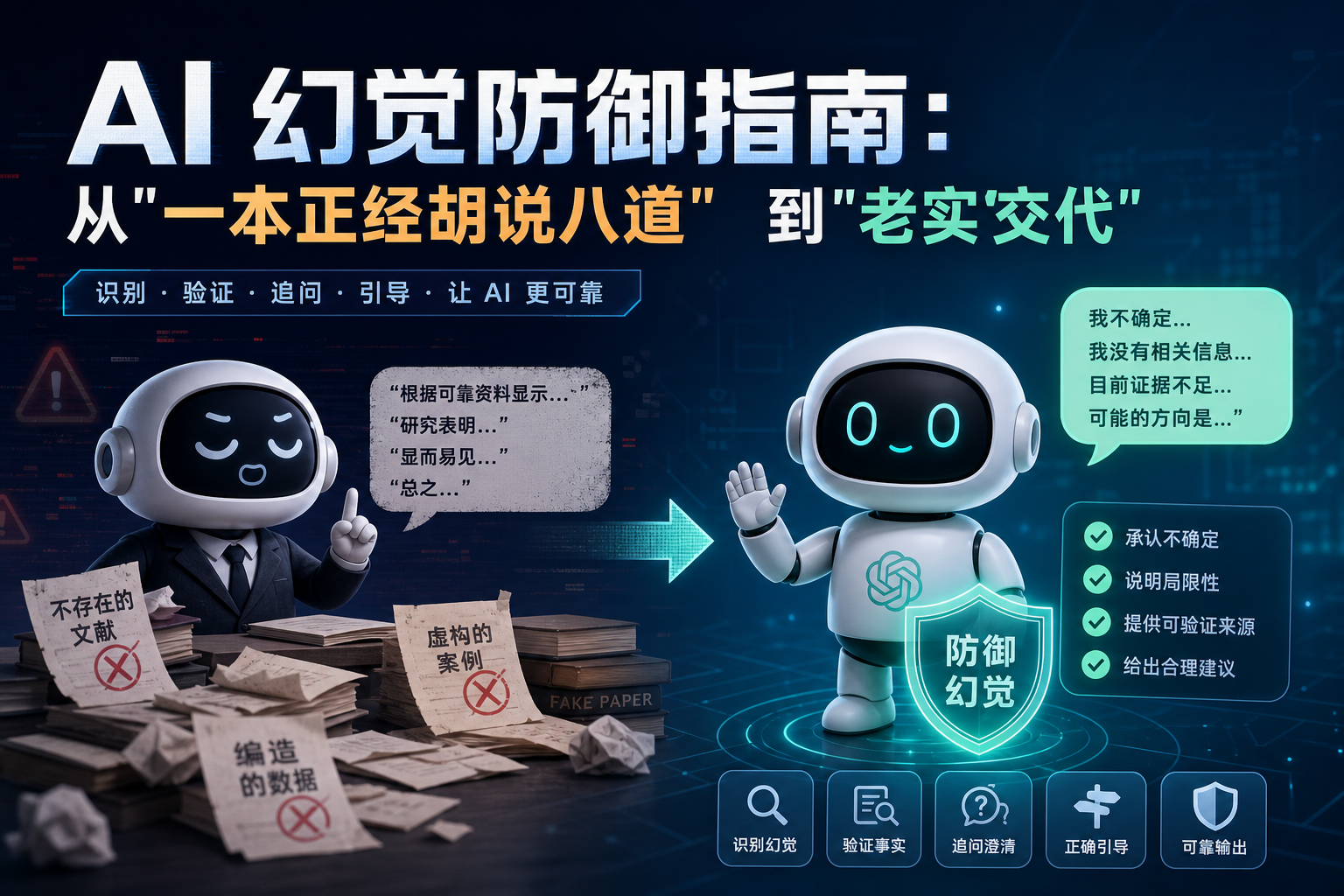 AI 幻觉防御指南:从"一本正经胡说八道"到"老实交代"